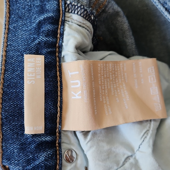 Kut from the Kloth Sienna Blue Cuffed Wide Leg Denim 4 - Picture 6 of 10